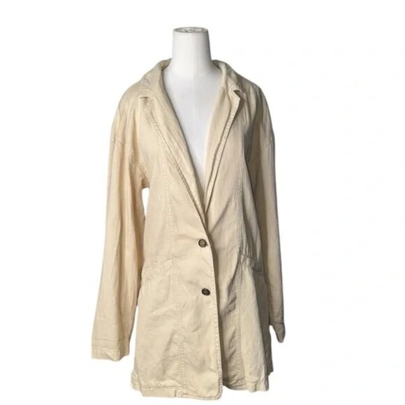 PILCRO - Oversized Linen Blend Blazer in Beige - Picture 8 of 12